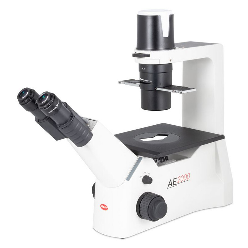 Motic Microscopio invertido AE2000 bino, infinity 40x-200x, phase, Hal, 30W
