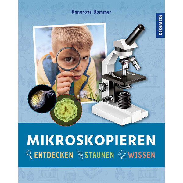 Omegon MonoView Juego de microscopio 1200x con libro incluido