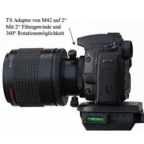 TS Optics Adaptador para cámaras Sistema de rotación T2 hembra (lado del telescopio) a bayoneta Canon EOS (lado de la cámara)