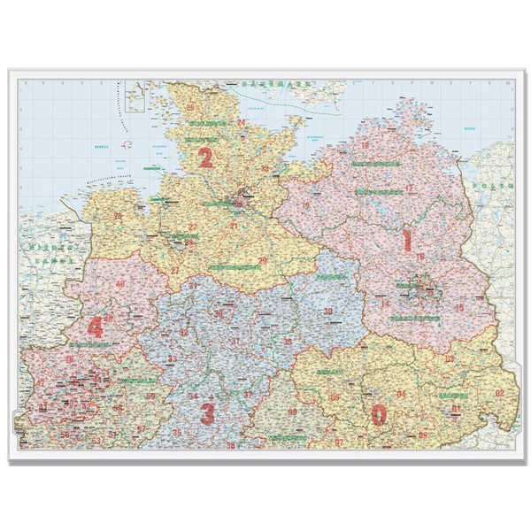 Bacher Verlag Mapa de códigos postales del norte de Alemania, escala 1:500.000