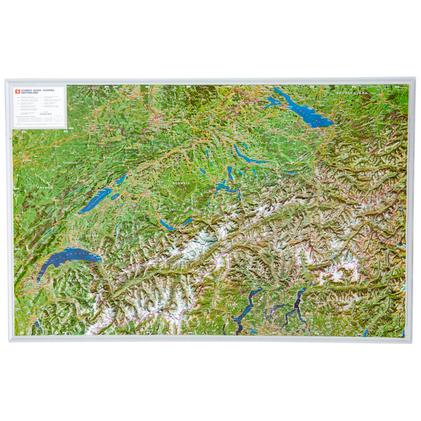 Georelief Mapa Vista aérea de Suiza