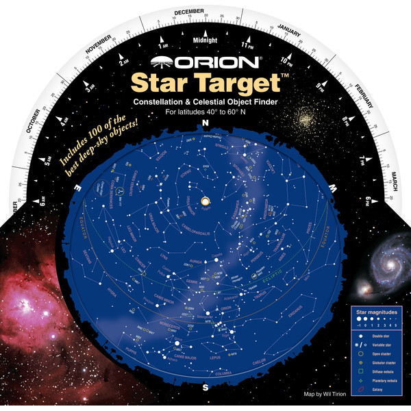 Orion Mapa estelar Star Target Planisphere 40-60 degree north