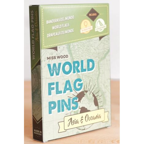 Miss Wood Flags Banderitas de los paises de Asia y Oceanía