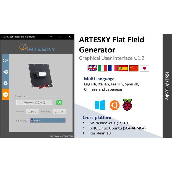 Artesky Máscara de campo plano Flatfield Generator 550mm Premium USB