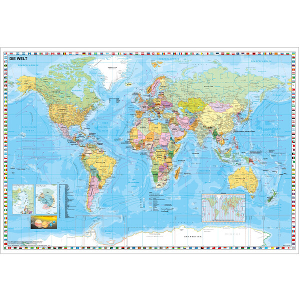 Stiefel Mapamundi Mapa del mundo sobre lámina para clavar