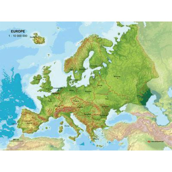 MBM Systems Mapa de Europa, tridimensional real