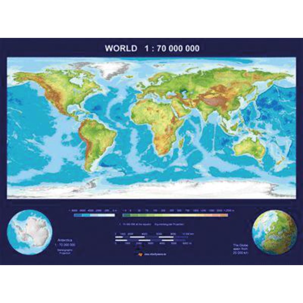 MBM Systems Mapamundi Mapa del mundo, tridimensional real