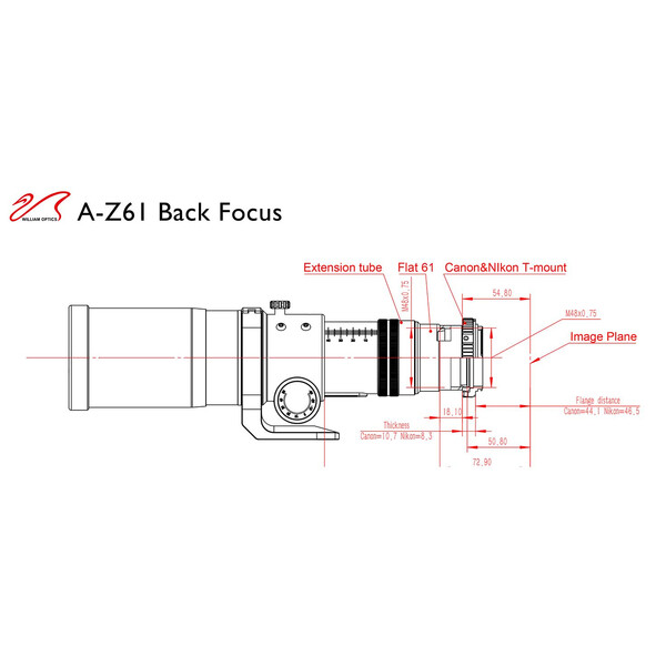 William Optics Refractor apocromático AP 61/360 ZenithStar ZS61 II OTA
