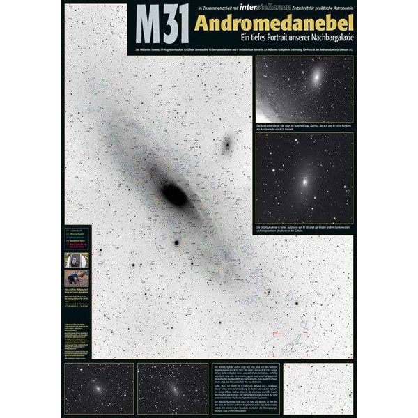 Oculum Verlag Póster M31 - Andromedanebel (M31 - Galaxia de Andromeda, cártel de la editorial Oculum)