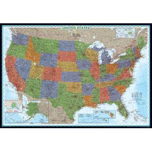 National Geographic Mapa político decorativo de los Estados Unidos, grande