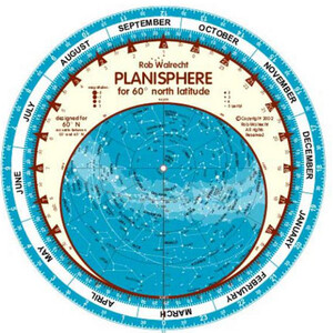 Rob Walrecht Mapa estelar Planisphere 60°N 25cm