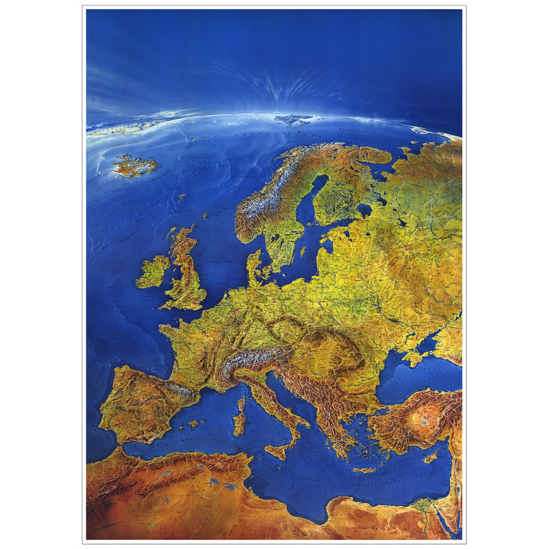Bacher Verlag Mapa panorámico de Europa MAIR