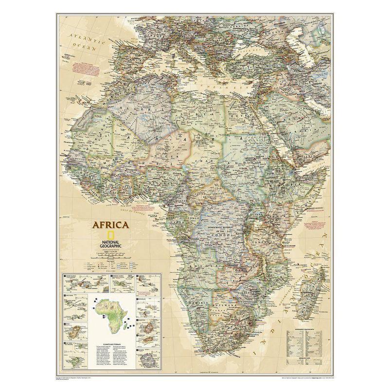 National Geographic Mapa antiguo de : África