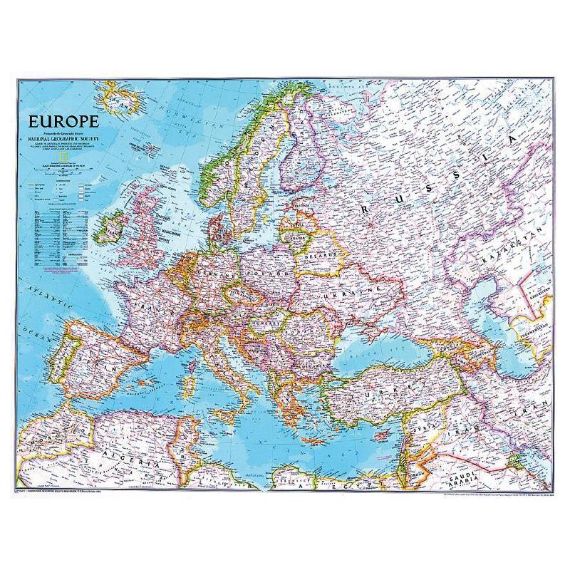 National Geographic Mapa de Europa, político, grande