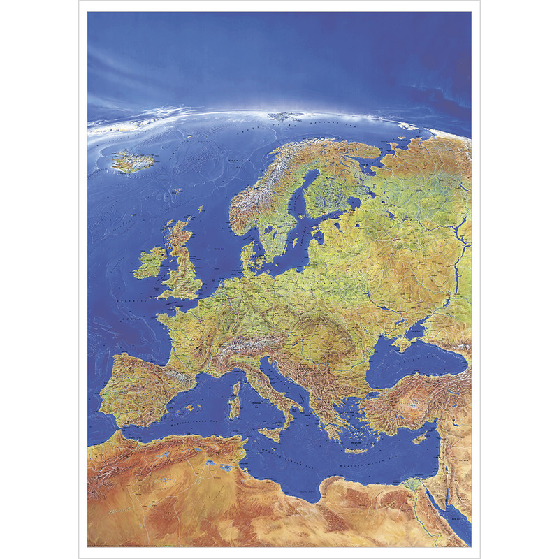 Stiefel Mapa continental Imagen panorámica de Europa, en inglés