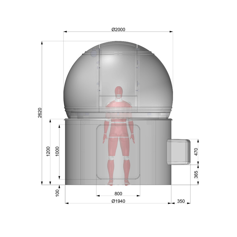 Omegon Cúpula de observatorio de 2 m de diámetro H120