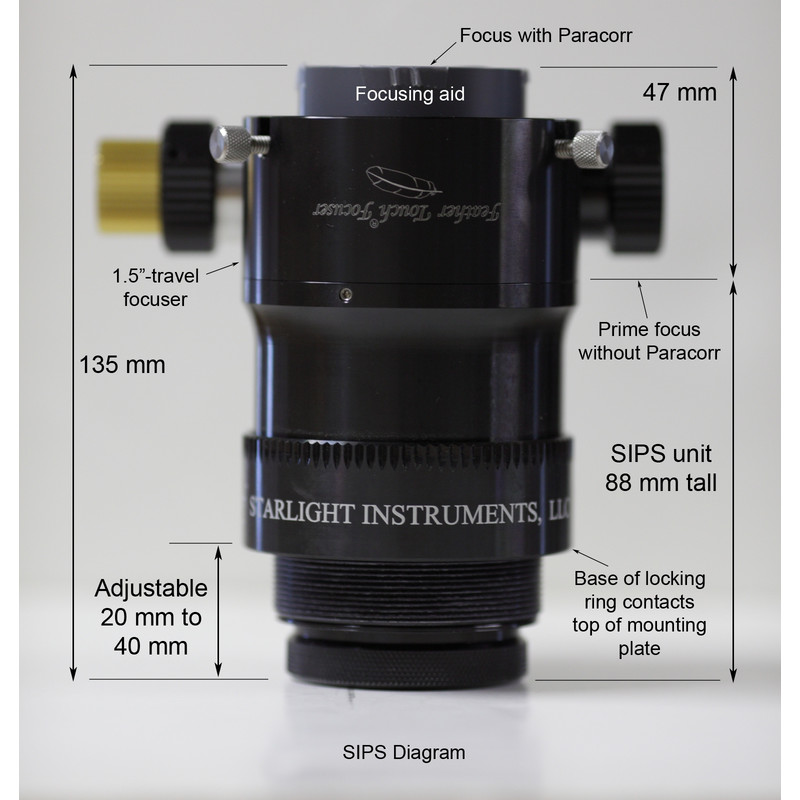Starlight Instruments Enfocador Portaocular Feather Touch FTF2015BCR LW con sistema Paracorr (SIPS), corrector de coma