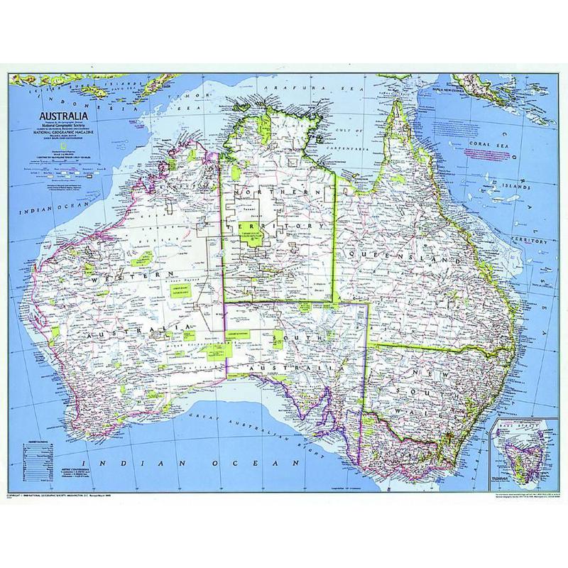 National Geographic Mapa político de Australia