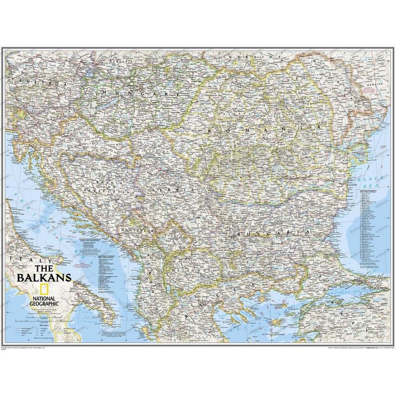 National Geographic Mapa regional de los Balcanes