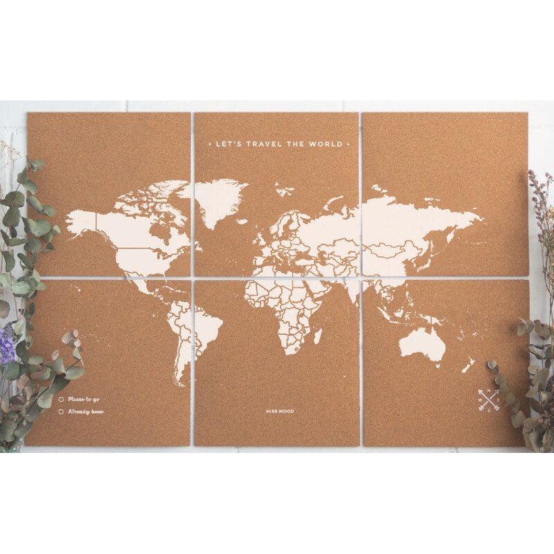 Miss Wood Mapamundi Puzzle Map XL - White