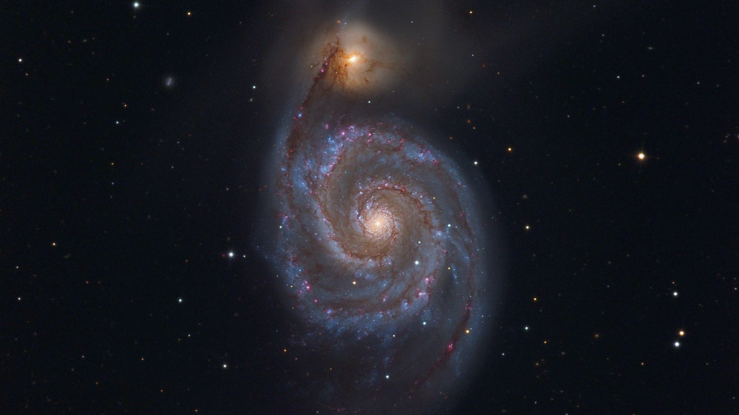 La galaxia M51 en la constelación de los Perros de Caza es una de las más impresionantes de todo el cielo primaveral. Johannes Schedler / CCD Guide