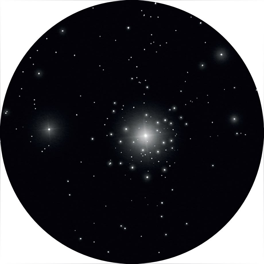 Imagen de NGC 2362 con un telescopio de 16" y factor de aumento de 138-400. Anna Ebeling