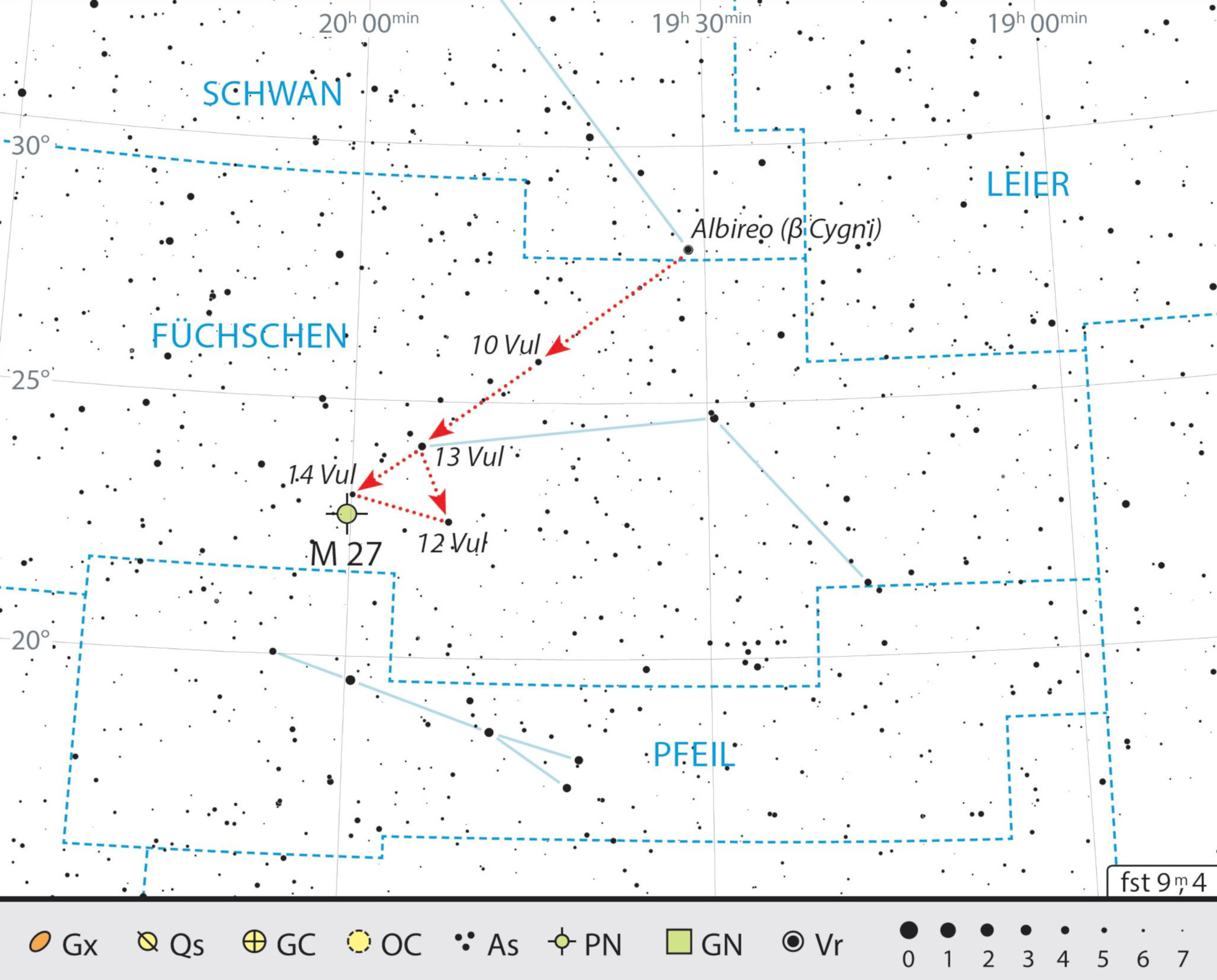 Mapa estelar de M27. J. Scholten