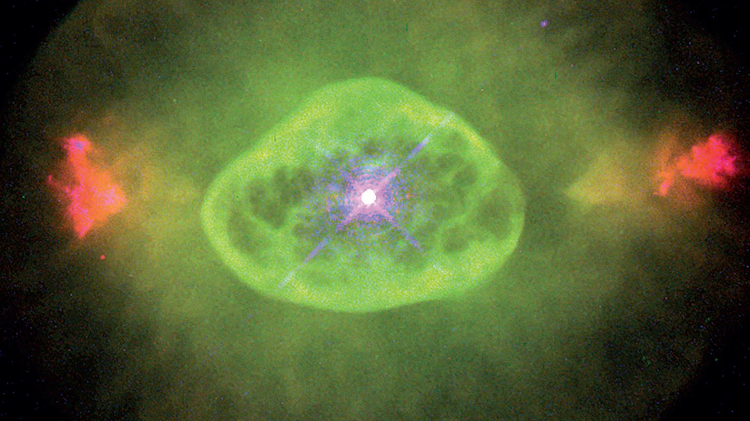 La nebulosa planetaria NGC 6826 vista por el Hubble. B. Balick (Universidad de Washington), J. Alexander (Universidad de Washington), A. Hajian (Observatorio Naval de los EE. UU.), Y. Terzian (Universidad de Cornell). M. Perinotto (Universidad de Florencia), P. Patriarchi (Observatorio Arcetri) y NASA/ESA