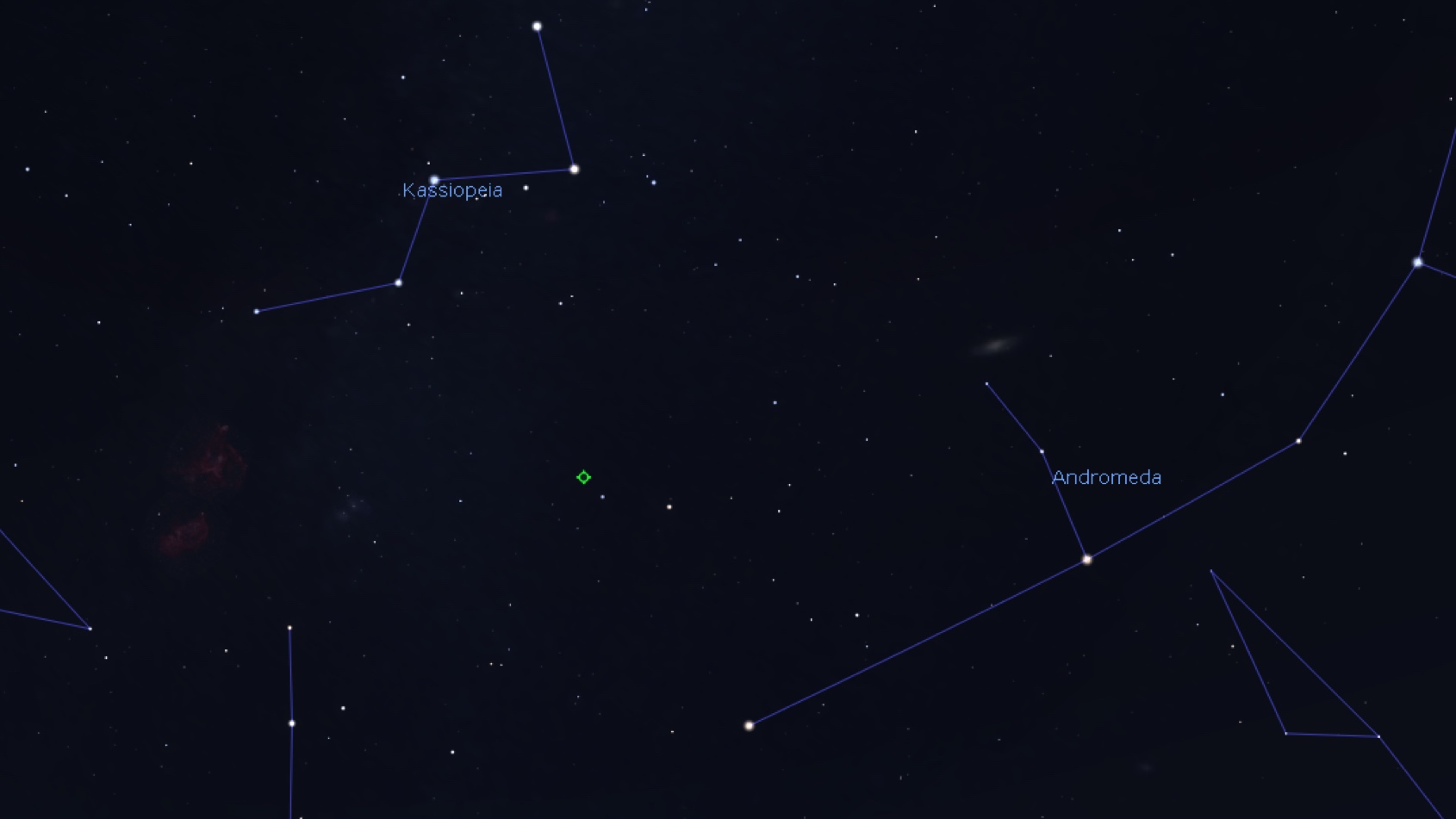 Mapa estelar para la Pequeña Mancuerna, Stellarium