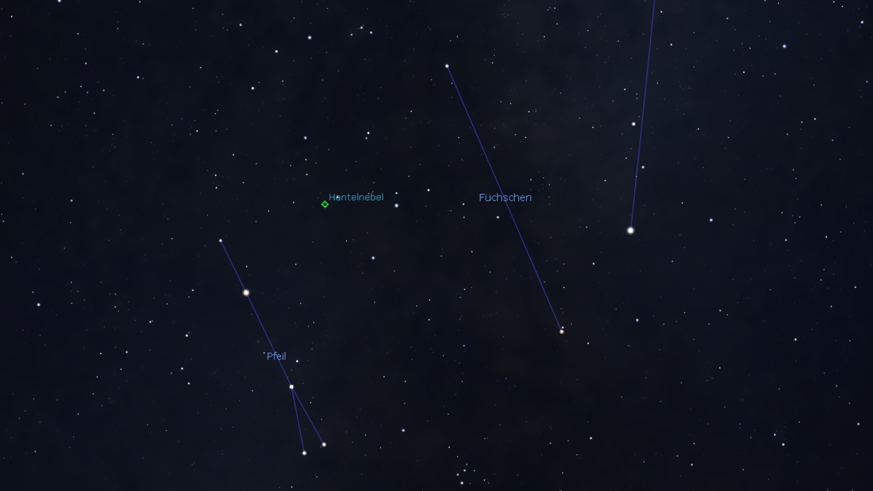 Mapa estelar para la Mancuerna, Stellarium