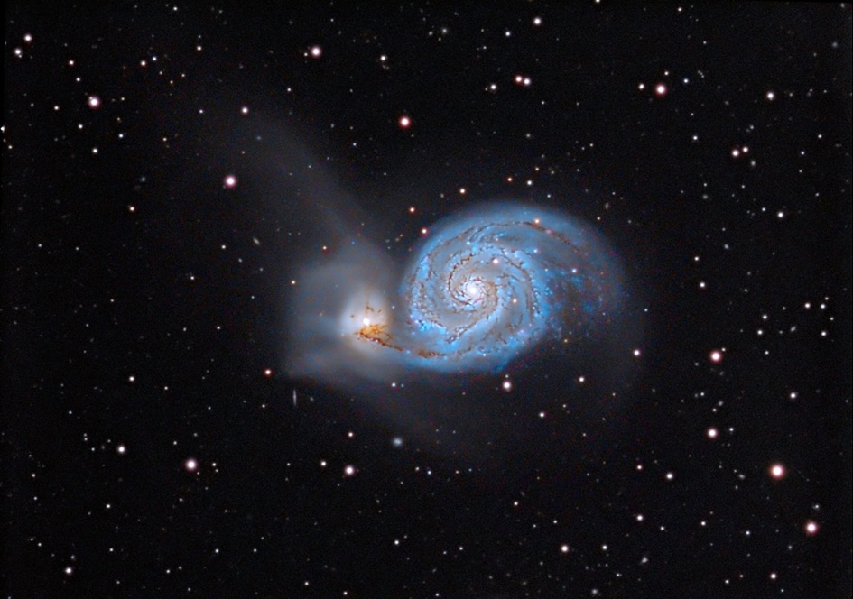 La galaxia del Remolino en la constelación de los Perros de caza en una foto de alta definición (JF Calvo Z36 Cancelada, España)