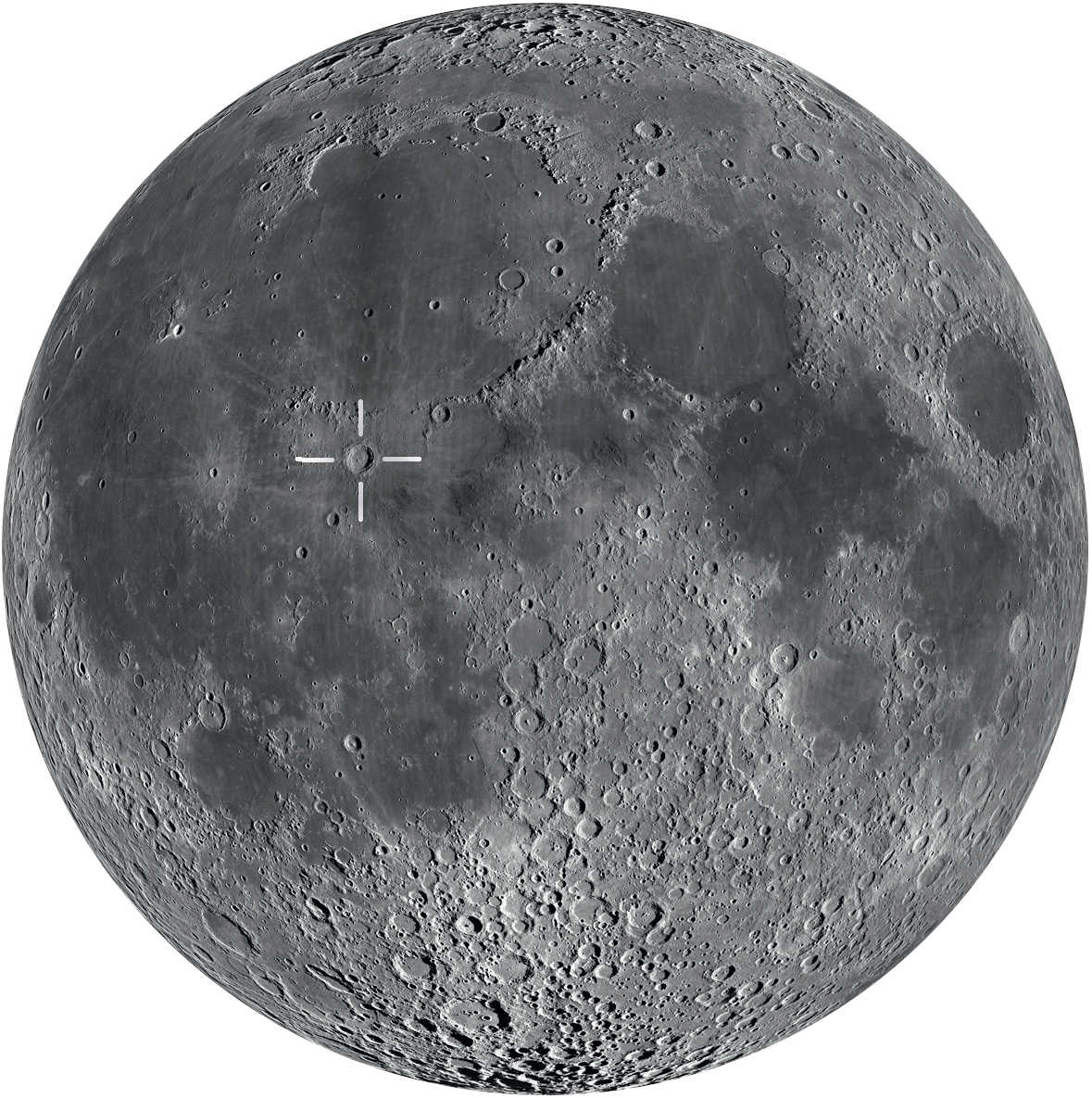 Copernicus está cerca del ecuador lunar. El momento óptimo para observarlo es entre el primer cuarto hasta poco antes de la Luna llena.