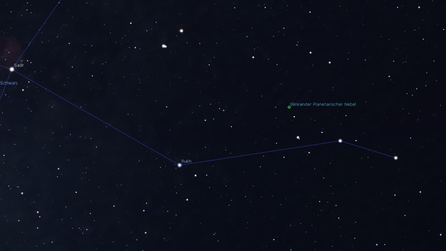 Mapa celeste para la nebulosa del Ojo que Parpadea, Stellarium
