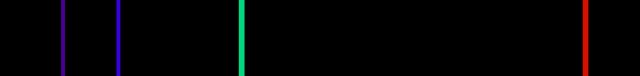 Ejemplo de un espectro de líneas de emisión (fuente: Wikipedia)