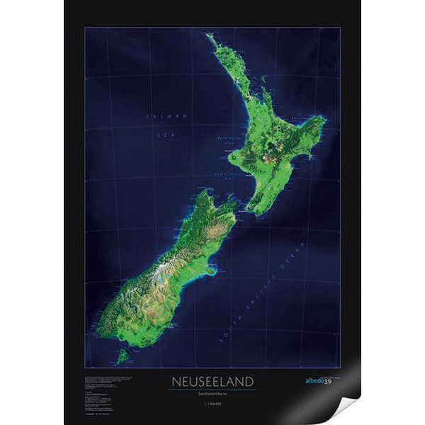 albedo 39 Mapa de Nueva Zelanda