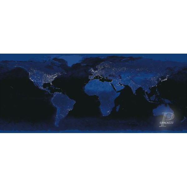 Palazzi Verlag Póster Impresión sobre lienzo de la Tierra de noche