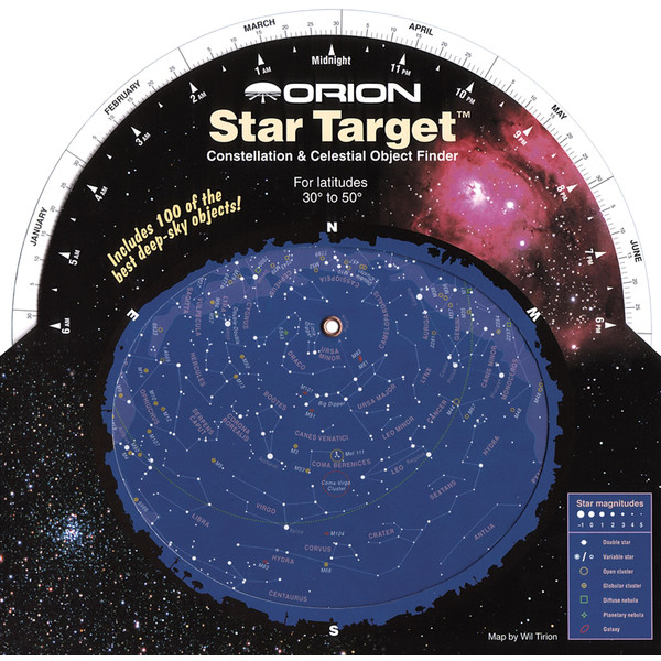 Orion Mapa estelar Star Target Planisphere 30-50 degree north