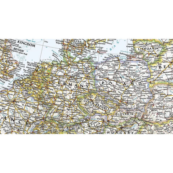 National Geographic Europa, mapa político, laminado