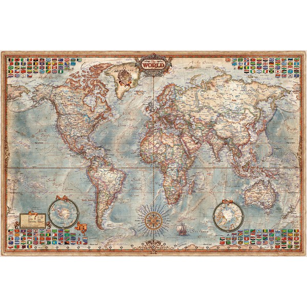 RayWorld Mapamundi Mapa antiguo Executive, laminado