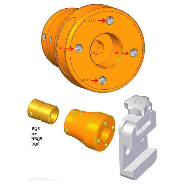 Geoptik Adaptador de roscas para contrapeso para EQ-5 / GP