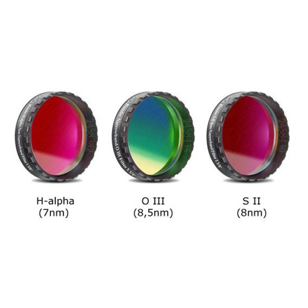 Baader Set de filtros de banda estrecha CCD H-Alfa 7nm 1,25", OIII y SII