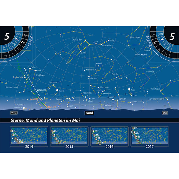 Oculum Verlag Mapa estelar Orientierung am Nachthimmel