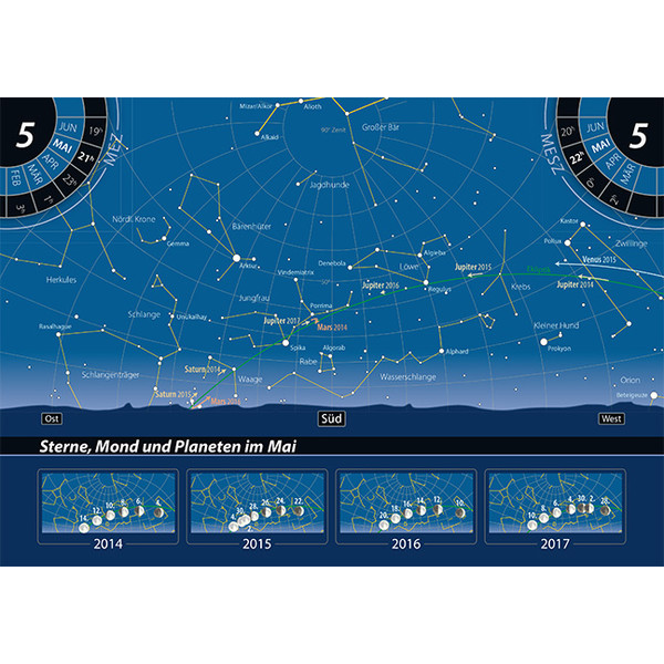 Oculum Verlag Mapa estelar Orientierung am Nachthimmel