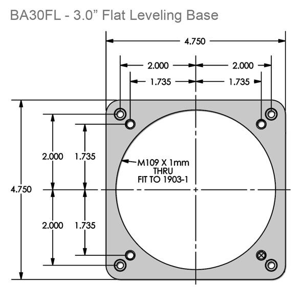 Starlight Instruments Base para enfocador de 3,0" de diámetro, plano con tornillos niveladores