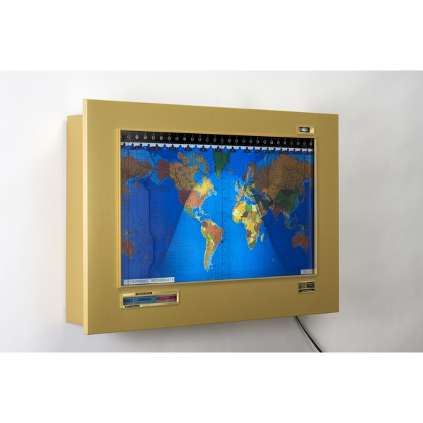 Geochron Kilburg Original de aluminio anodizado color dorado con marco dorado