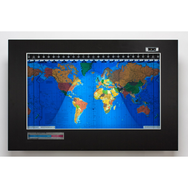 Geochron Kilburg Original de aluminio anodizado color negro con marco plateado