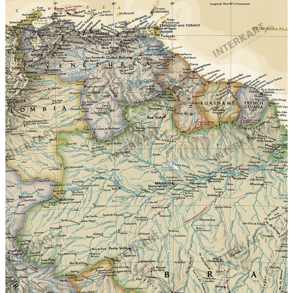 National Geographic Mapa antiguo de : Sudamérica
