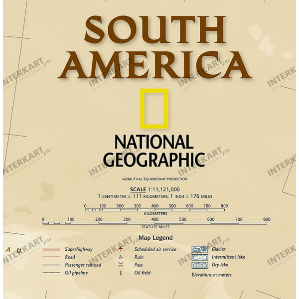 National Geographic Mapa antiguo de : Sudamérica