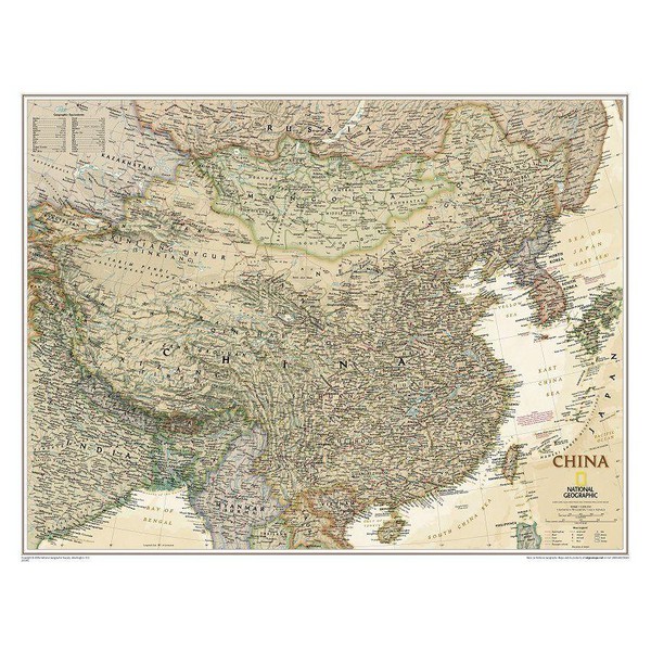 National Geographic Mapa antiguo de : China