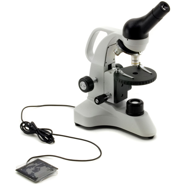 Optika Microscopio B-20 Solar, monocular, LED, con panel solar